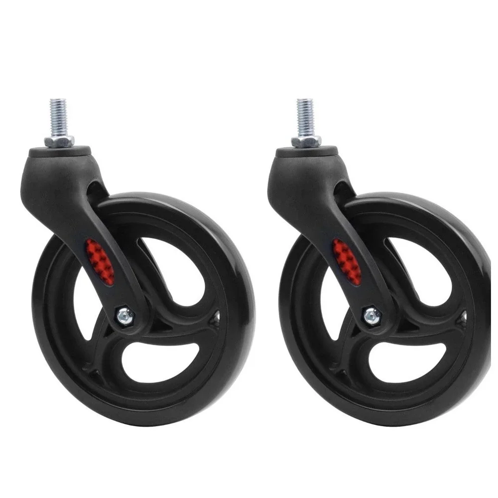 Wealrti 2 Pcs 6 Inch Black Front Wheels Replacement with Front Fork Drive Sol...